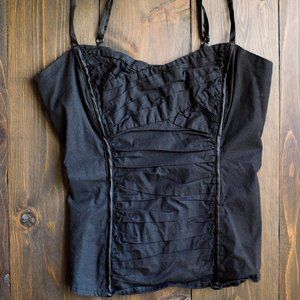 Bebe Black Corset Style Top
